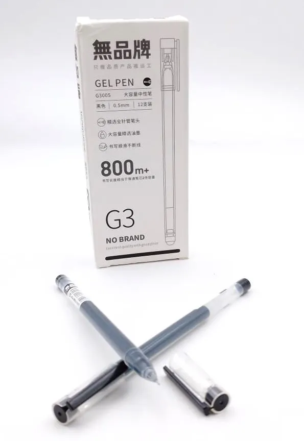 Fine Point Black Gel Pen 0.5mm for Student Office School Stationery Supplies 1 Jb Stationers Ball liner gel pen G3 gel pen fine point black pen