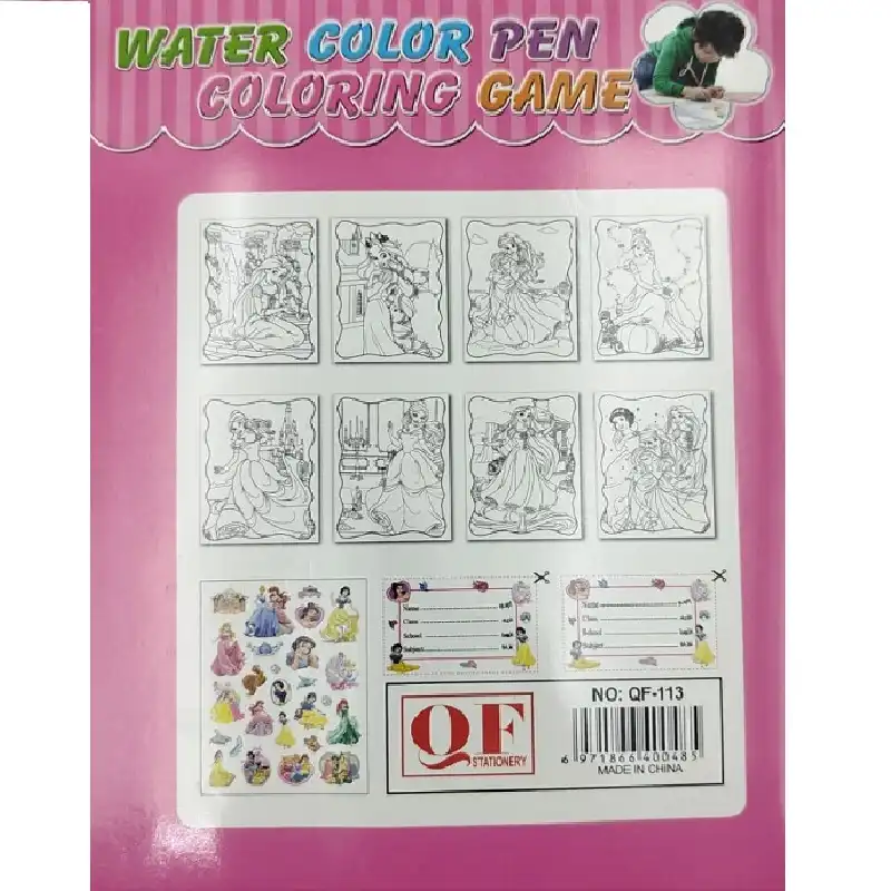 Watercolor Pen Coloring & Sticker Set - Disney Frozen Fever & Amazing Spider-Man 4 Jb Stationers Watercolor Pen Coloring & Sticker Set