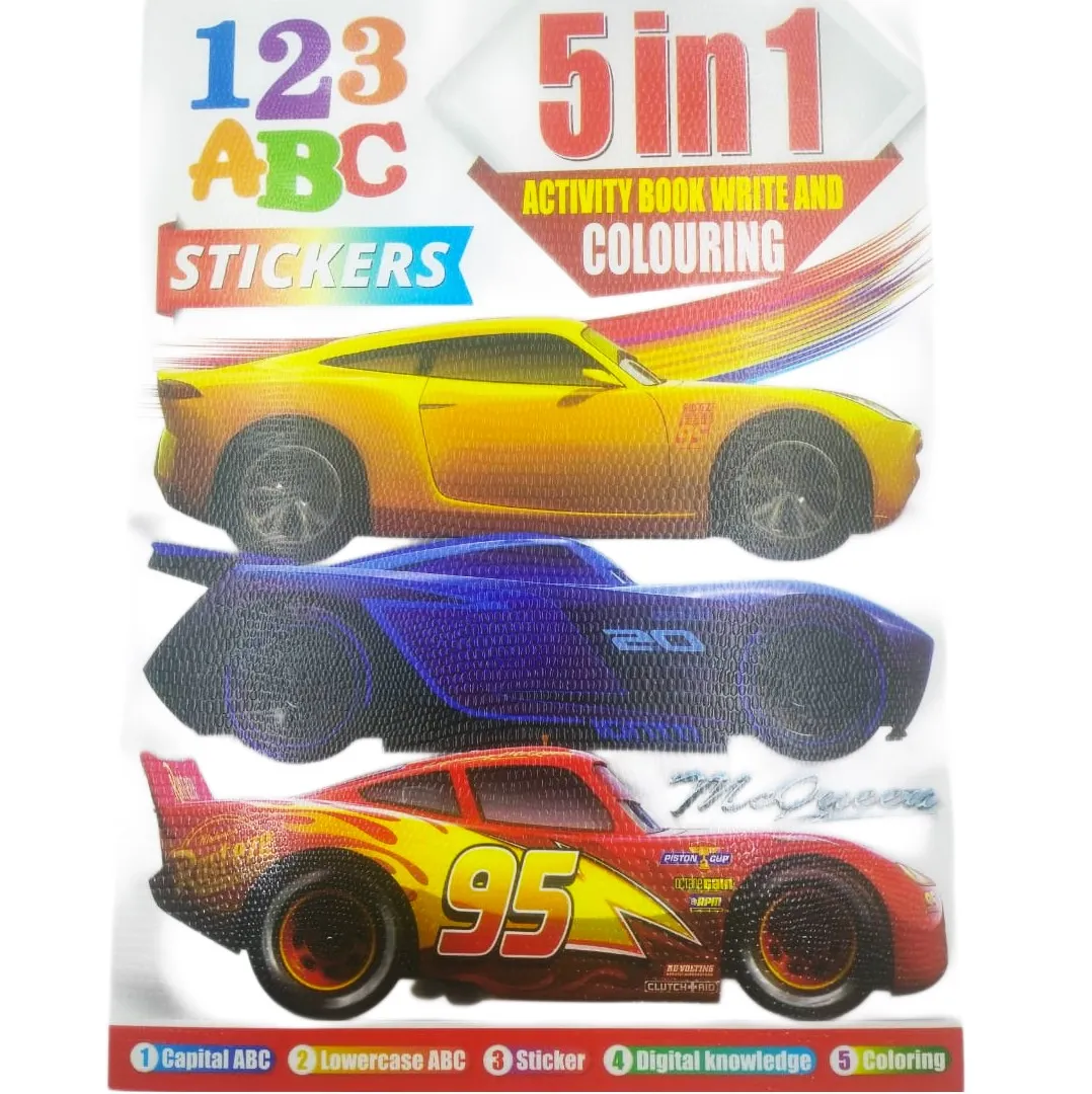 5-in-1 Kids' Activity & Coloring Book With Stickers 5 Jb Stationers 5 in 1 Kids' Activity & Coloring Book