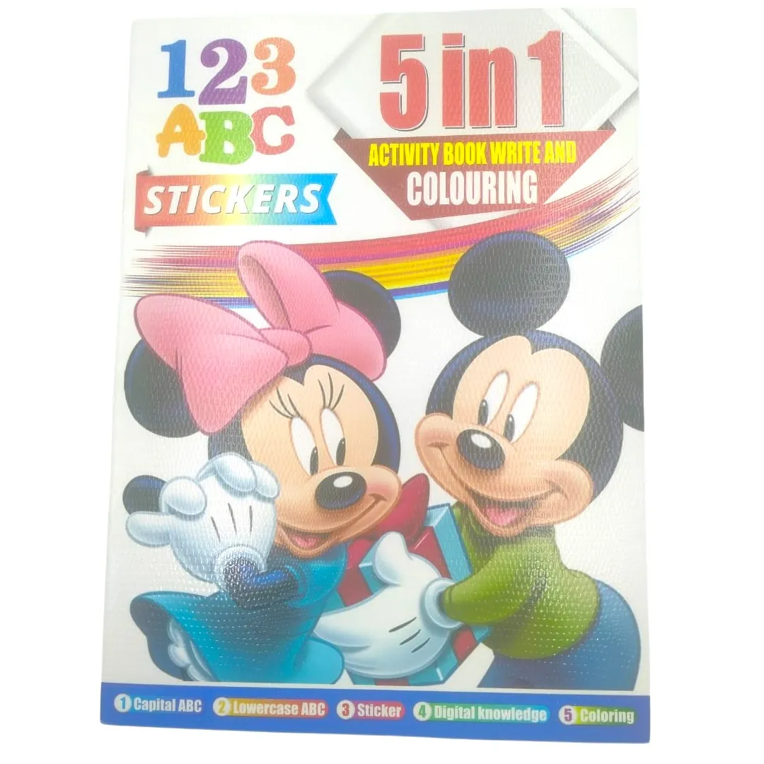 5-in-1 Kids' Activity & Coloring Book With Stickers 4 Jb Stationers 5 in 1 Kids' Activity & Coloring Book