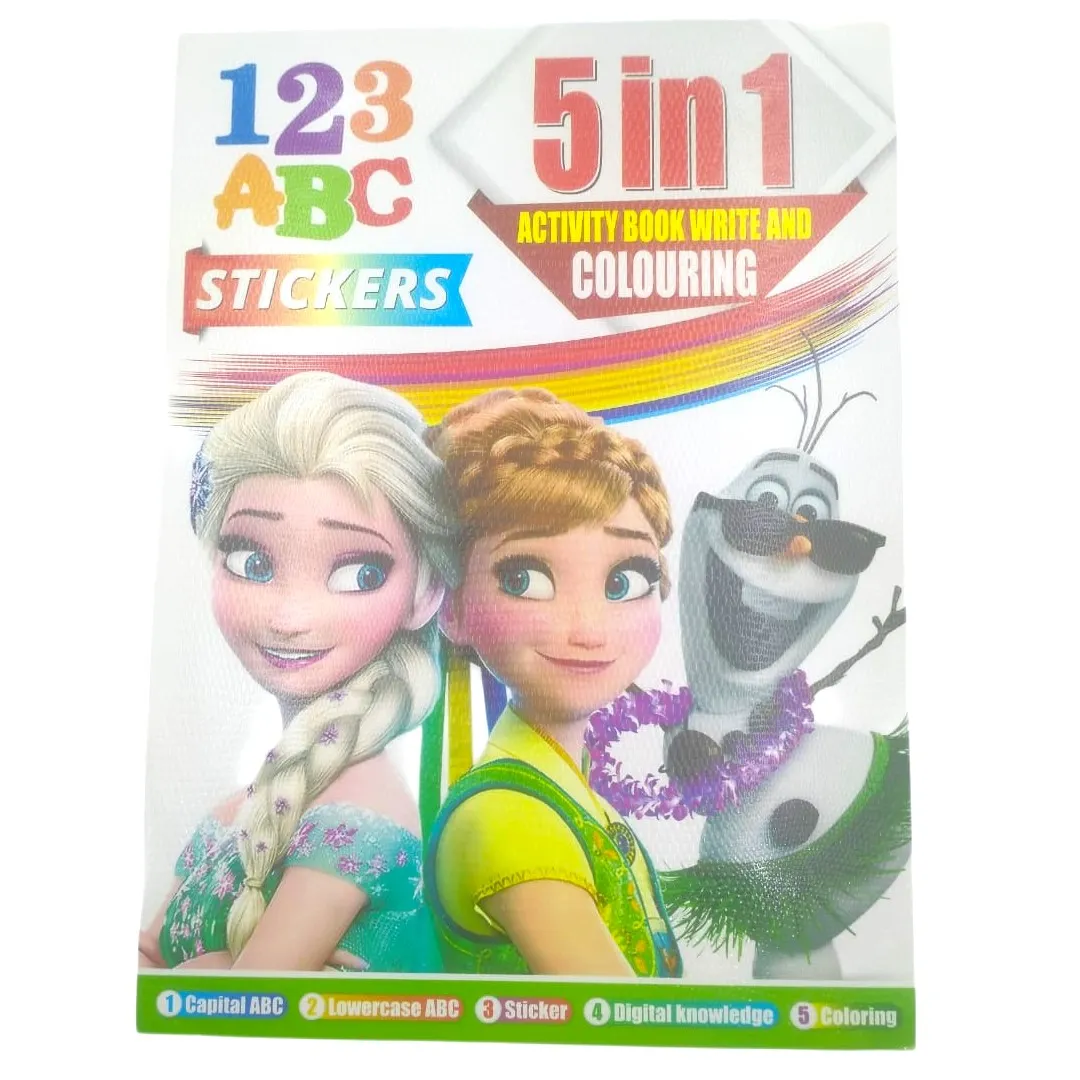 5-in-1 Kids' Activity & Coloring Book With Stickers 2 Jb Stationers 5 in 1 Kids' Activity & Coloring Book