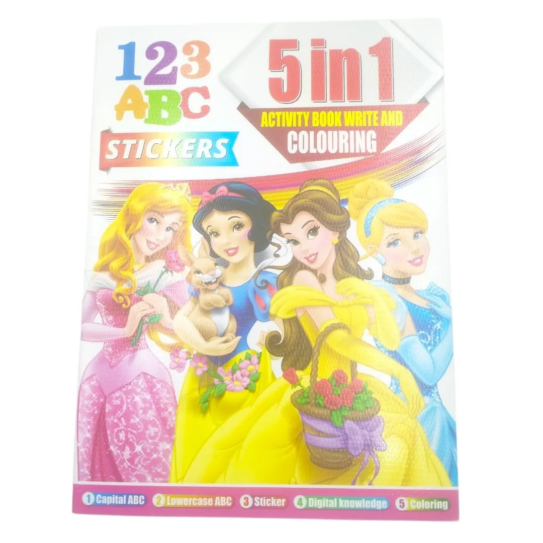 5-in-1 Kids' Activity & Coloring Book With Stickers 3 Jb Stationers 5 in 1 Kids' Activity & Coloring Book