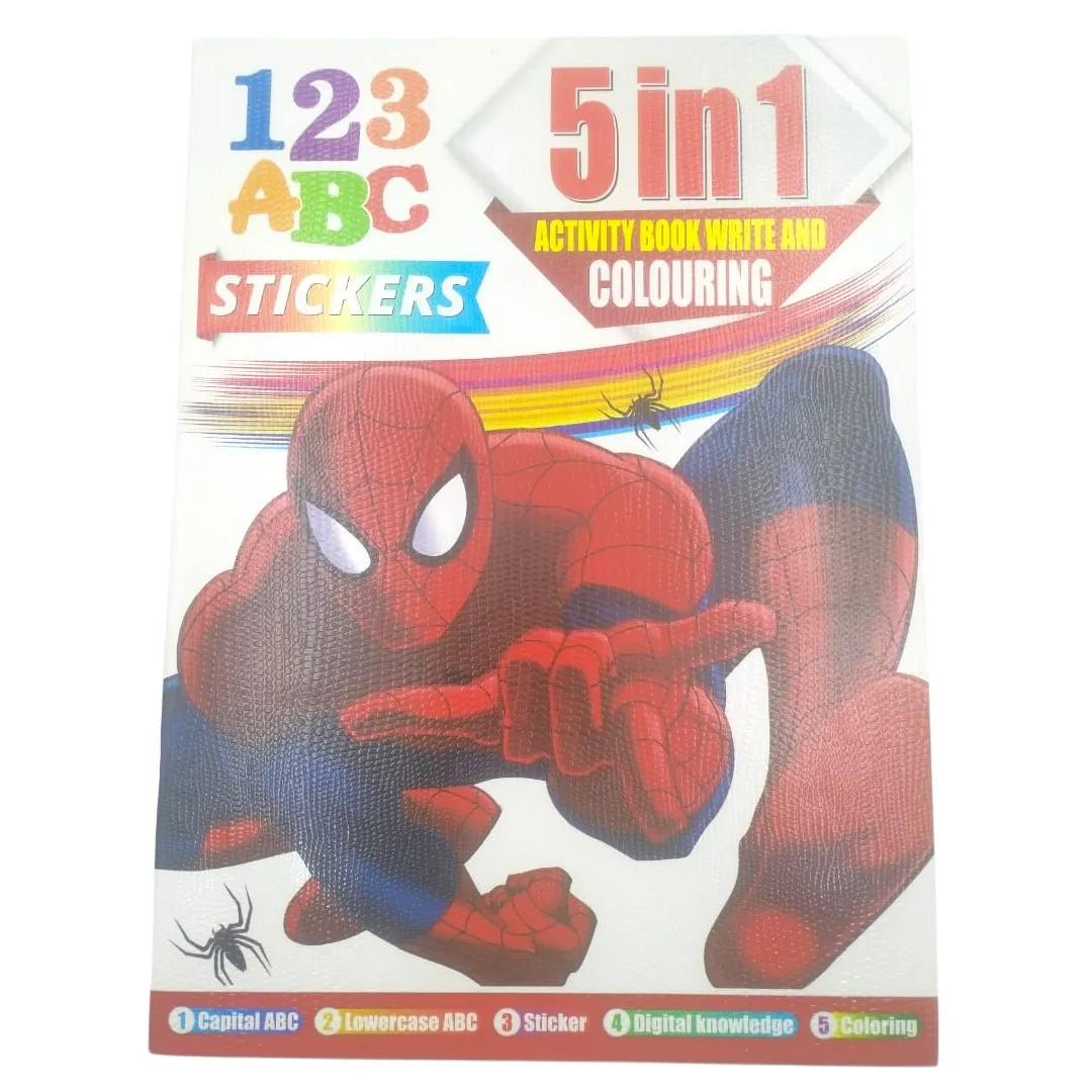 5-in-1 Kids' Activity & Coloring Book With Stickers 1 Jb Stationers 5 in 1 Kids' Activity & Coloring Book