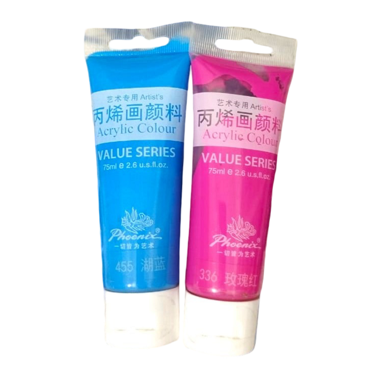 Phoenix Acrylic Colour Value Series – Professional-Grade 75ml Tubes for Artists, Students, and Leisure Arts 3 Jb Stationers Phoenix Acrylic Colour Value Series