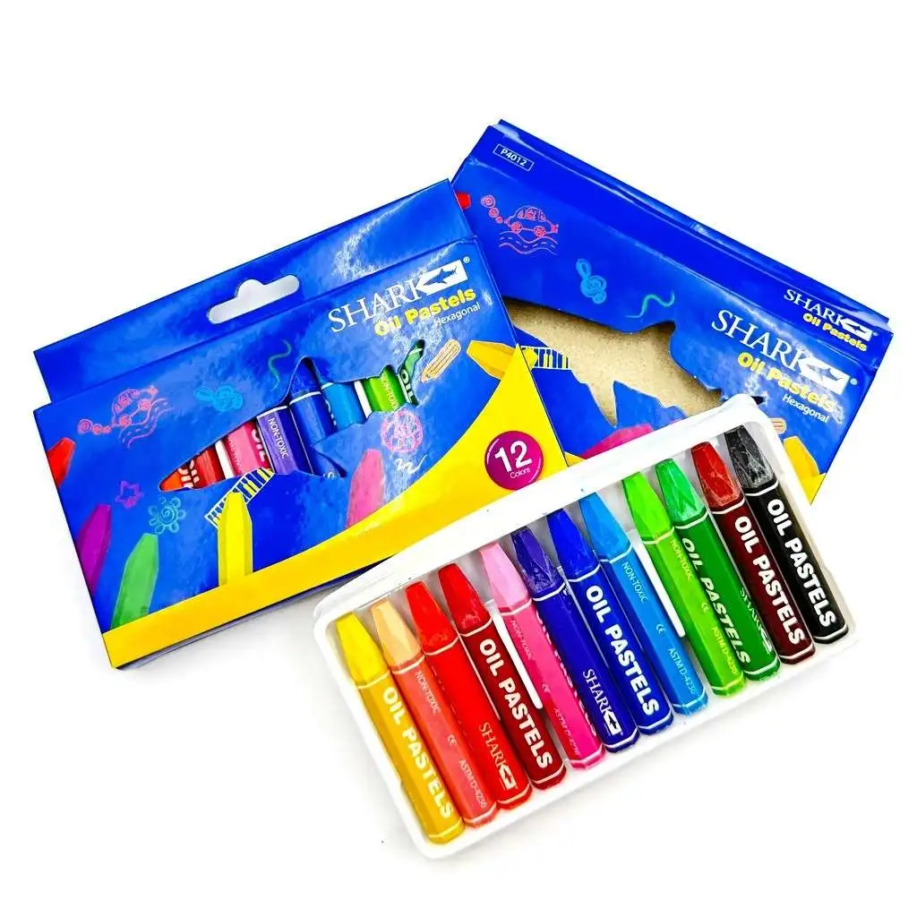 12-Color Oil Pastels Set – Soft Hexagonal Crayons for Kids & Students 1 Jb Stationers 12 Color Oil Pastels Set