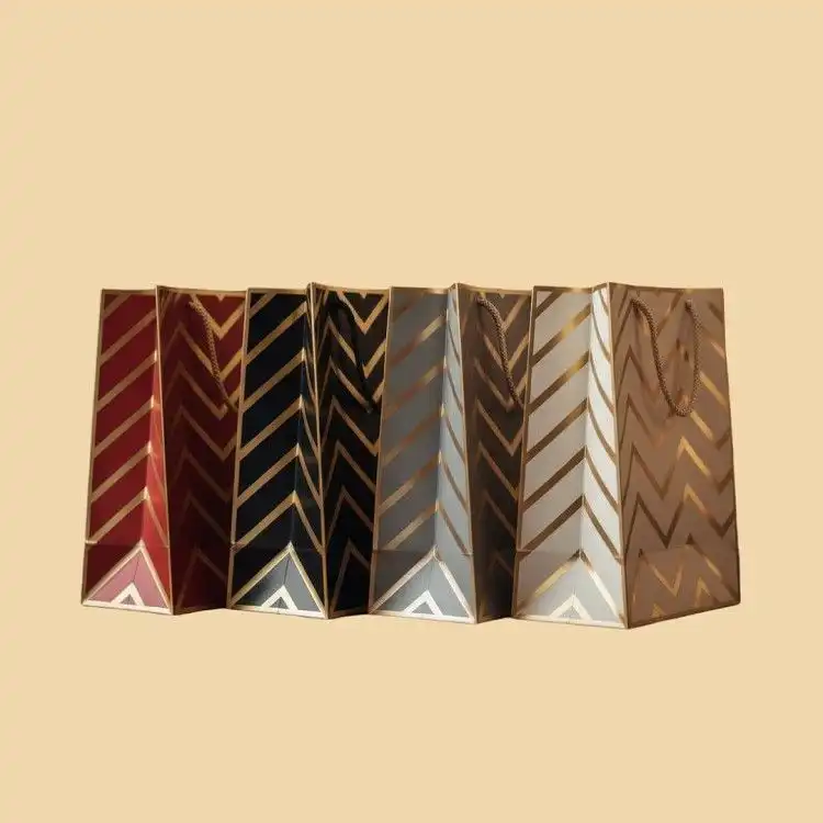 Luxury Chevron Pattern Gift Bags with Golden Foil 1 Jb Stationers Pattern Gift Bags with Golden Foil