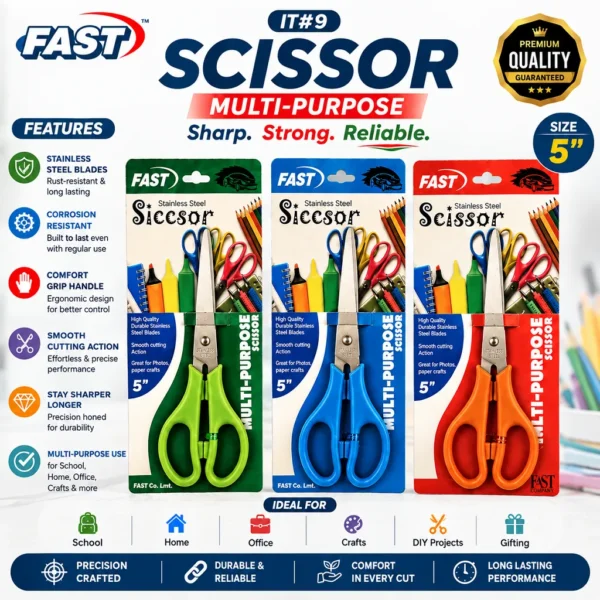 FAST Multi Purpose Stainless Steel Scissor 5 Inch