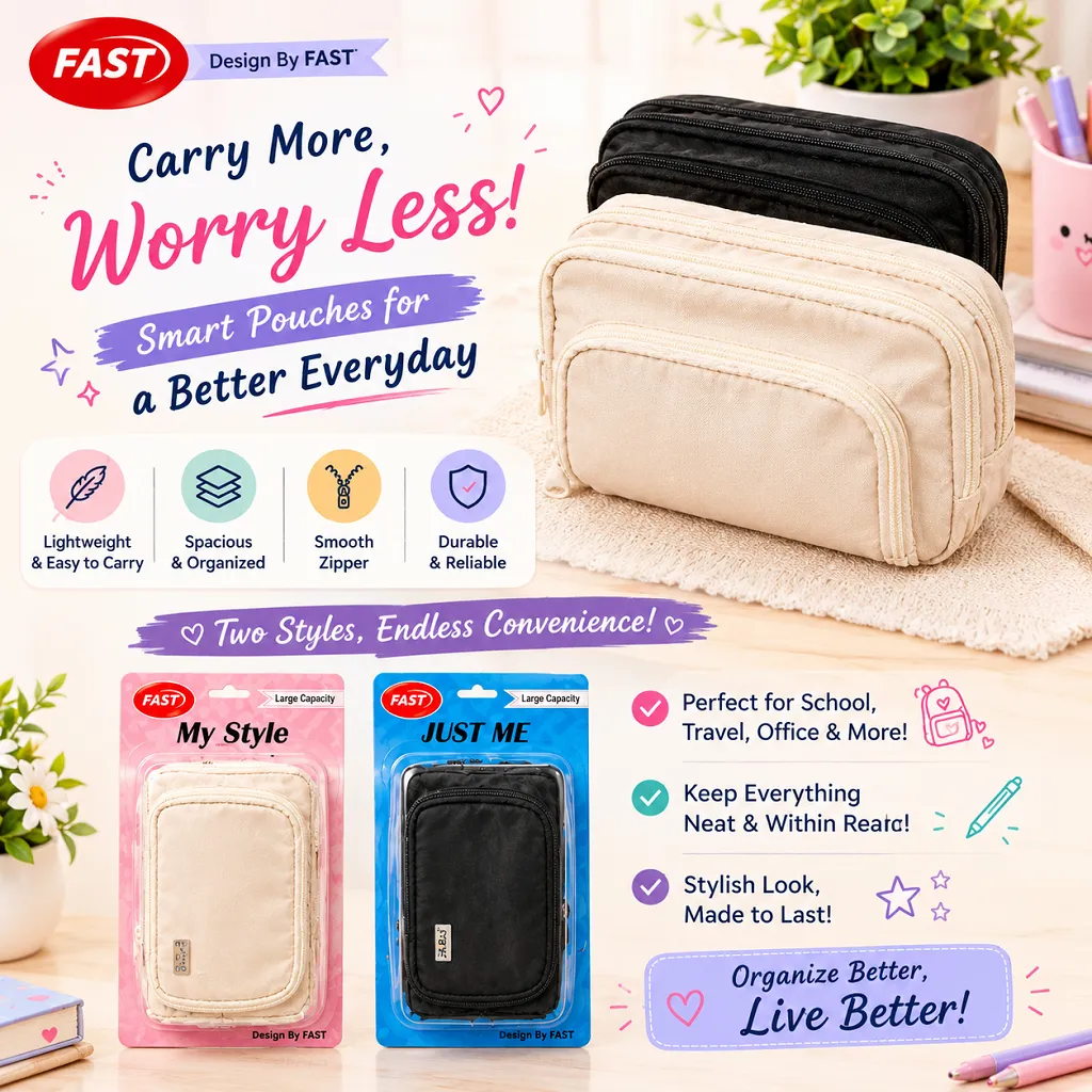 FAST Smart Multi-Purpose Pouch – Stylish & Spacious Organizer 1 Jb Stationers FAST Smart Multi Purpose Pouch