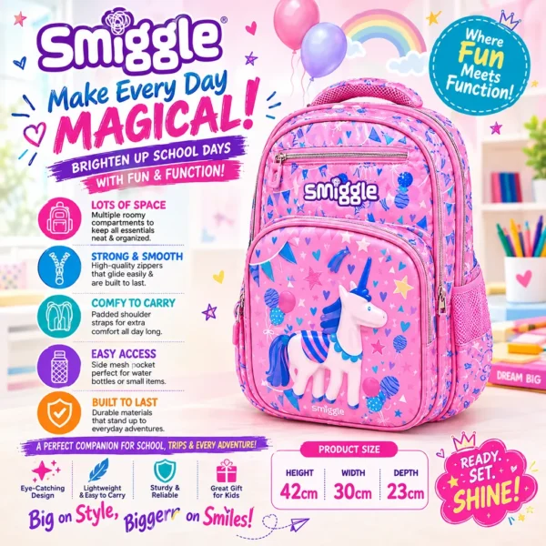 Smiggle Girls Unicorn School Bag