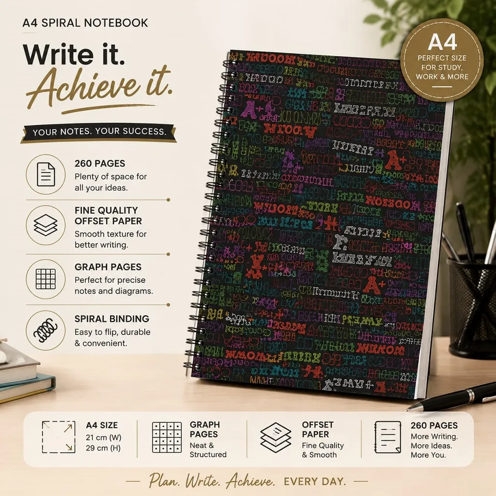 Premium A4 Spiral Notebook 1 Jb Stationers Premium A4 Spiral Notebook
