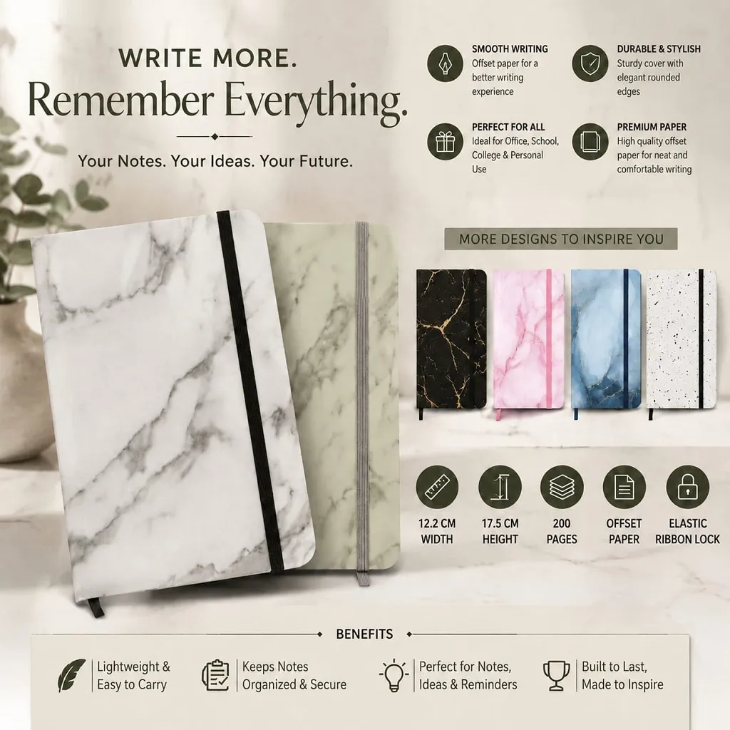 Executive Desk Styling: Essential Tools for the Focused Workspace 1 Jb Stationers Premium Marble Design A5 Diary