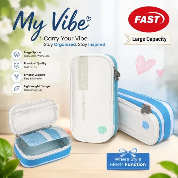FAST Double Zipper Cosmetic & Organizer Pouch