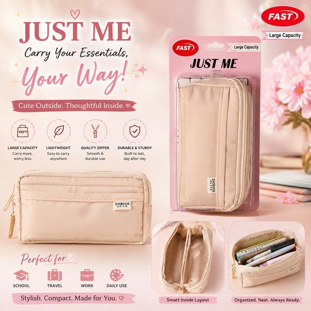 FAST Multi-Purpose Organizer Pouch 1 Jb Stationers FAST Just Me Large Capacity Multi Purpose Organizer Pouch