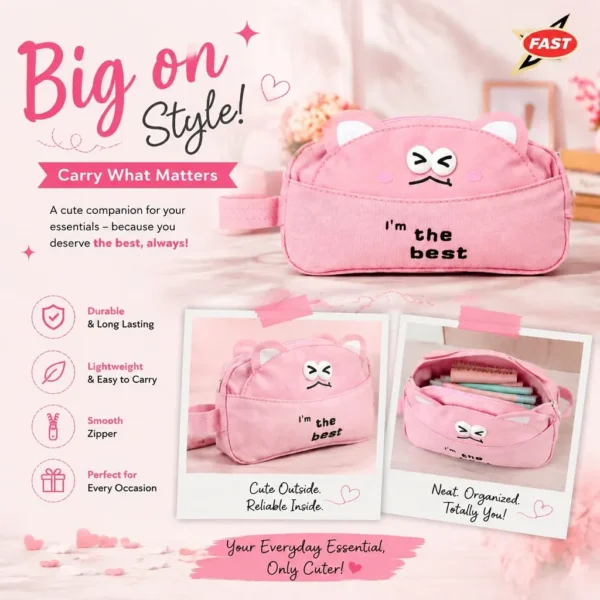 Cute Pink Cat Pouch