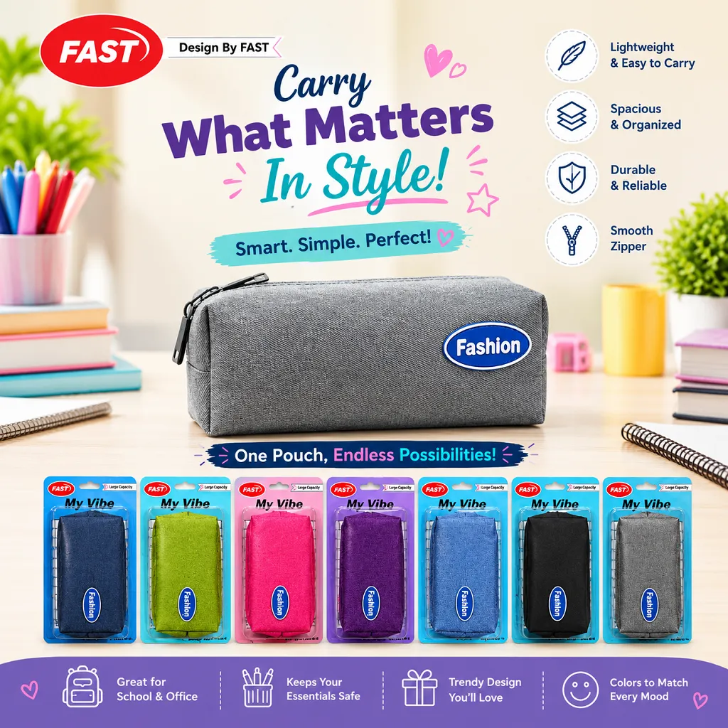 FAST My Vibe Fashion Pencil Pouch 1 Jb Stationers FAST My Vibe Fashion Pencil Pouch