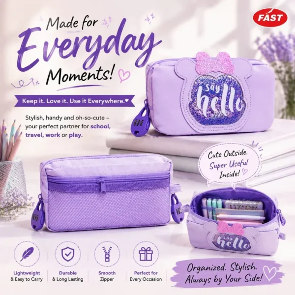 Home 23 Jb Stationers FAST Lavender Pencil Pouch