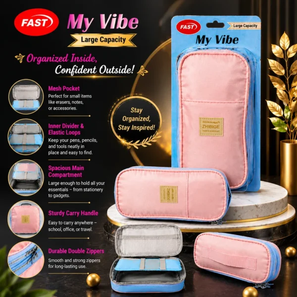 FAST My Vibe Double Zipper Stationery Organizer Pouch