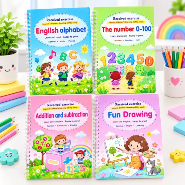 Home 17 Jb Stationers 4 Pcs Magic Ink Copybooks for Kids